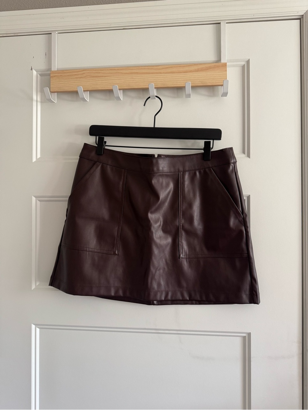 a new day Faux Leather Mini Skirt in Burgundy